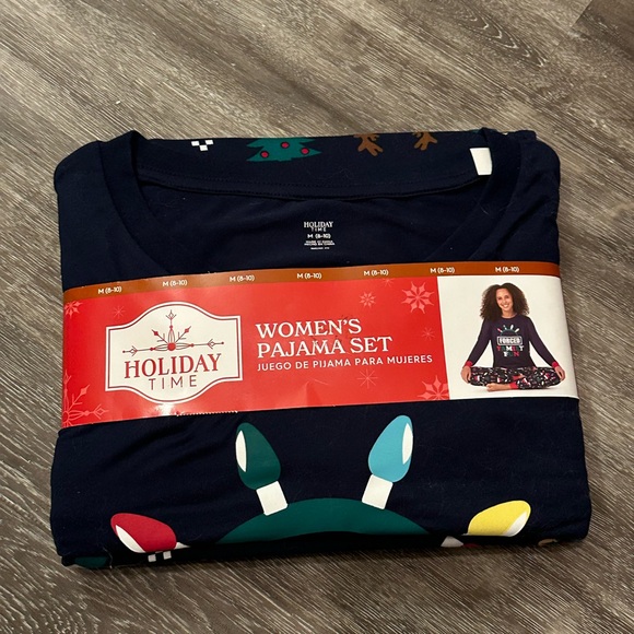 Holiday Time Kids Pajama Set - Navy and Red - Picture 2 of 4